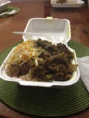 Some takeaway curry goat